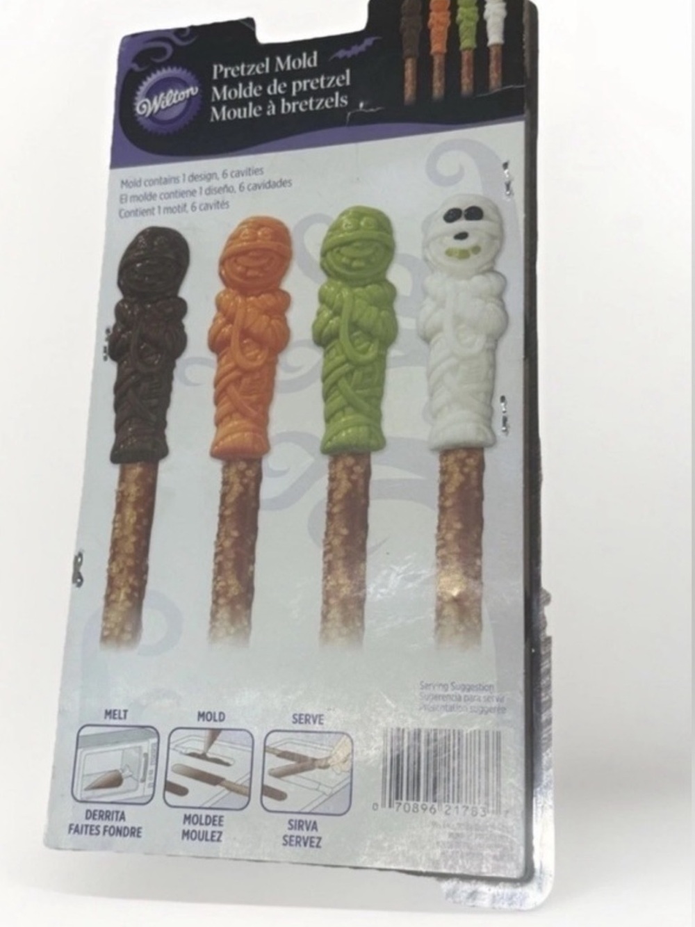 Wilton Halloween chocolate candy Pretzel Mold mummy zombie spooky